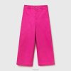 fuchsia Benetton barn palazzobukse i stretchbomull 20TRB2638