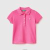 fuchsia Benetton barn regular fit polo i økologisk bomull 20TRB5582