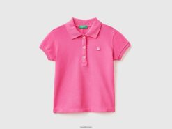 fuchsia Benetton barn regular fit polo i økologisk bomull 20TRB5582