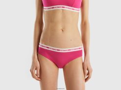 fuchsia Benetton kvinner høyt midjet undertøy i økologisk bomull 20TRB4284