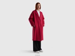 fuchsia Benetton kvinner lang ufôret duster 20TRB3745