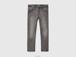 grå Benetton barn fem-lommers skinny fit jeans 20TRB4971