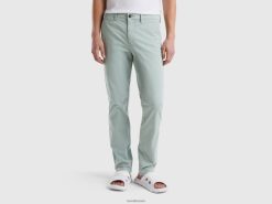 grå Benetton kvinner grå grønn slim fit chinos 20TRB4634