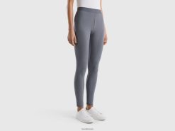 grå Benetton kvinner leggings med ribbestrikk 20TRB4185