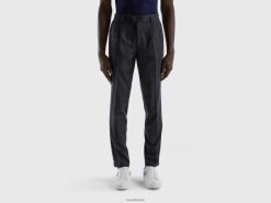 grå Benetton kvinner prins av wales flytende chinos 20TRB4629