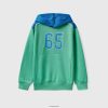 grønn Benetton barn colour block sweatshirt i teknisk stoff 20TRB4851