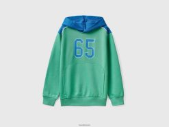 grønn Benetton barn colour block sweatshirt i teknisk stoff 20TRB4851