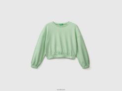 grønn Benetton barn cropped sweatshirt i resirkulert stoff 20TRB5335