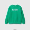 grønn Benetton barn genser med logotrykk 20TRB4853