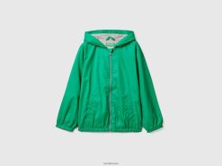 grønn Benetton barn lett jakke med hette 20TRB4751