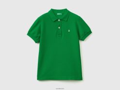 grønn Benetton barn slim fit polo i 100 % økologisk bomull 20TRB1892
