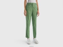 grønn Benetton kvinner grønn slim fit chinos i bomull 20TRB596