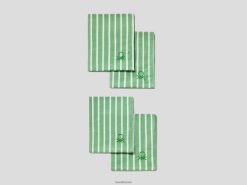 grønn Benettonfire stripete servietter 20TRB5997