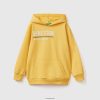 gul Benetton barn Hettegenser i 100 % bomull 20TRB1822