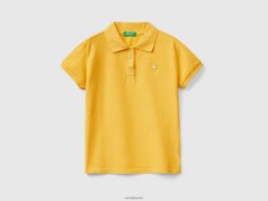 gul Benetton barn kortermet polo i økologisk bomull 20TRB2483