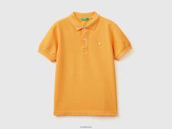 gul Benetton barn slim fit polo i 100 % økologisk bomull 20TRB4908
