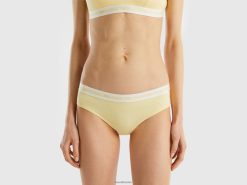 gul Benetton kvinner høyt midjet undertøy i økologisk bomull 20TRB995