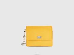 gul Benetton kvinner lommebok og kortholder i imitert skinn 20TRB731