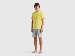 gul Benetton menn kort pyjamas i ren bomull 20TRB4724