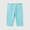 himmelblå Benetton barn 3/4 leggings i stretchbomull 20TRB5662