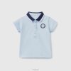 himmelblå Benetton barn kortermet polo med lapp 20TRB5900