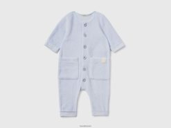 himmelblå Benetton barn onesie i chenille med lommer 20TRB3203