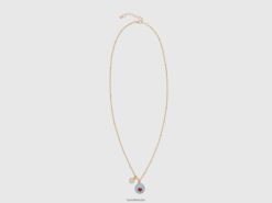 himmelblå Benetton kvinner halskjede med himmelblått epleanheng 20TRB836