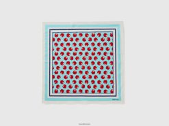 himmelblå Benetton kvinner himmelblå bandana med eplemønster 20TRB852