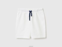 hvit Benetton barn bermudaer i jersey 20TRB2362