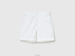 hvit Benetton barn bermudaer i ren bomull 20TRB1950