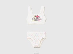 hvit Benetton barn bugs bunny & lola topp og undertøy 20TRB2737