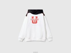 hvit Benetton barn colour block sweatshirt i teknisk stoff 20TRB1858