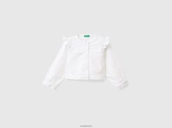 hvit Benetton barn fargerik stretchbomullsjakke 20TRB2824