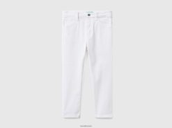 hvit Benetton barn fem-lommers slim fit bukser 20TRB5181