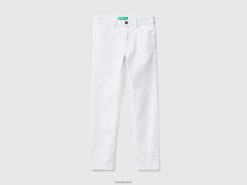 hvit Benetton barn femlommers slim fit bukser 20TRB4948
