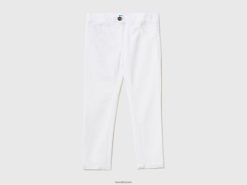 hvit Benetton barn jeggings i stretch bomullsblanding 20TRB3017