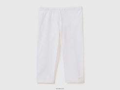 hvit Benetton barn knelange leggings 20TRB5422