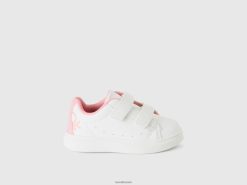 hvit Benetton barn lavtopp sneakers med stropper 20TRB3054