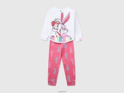 hvit Benetton barn long bugs bunny & lola pyjamas 20TRB2776