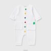 hvit Benetton barn onesie i chenille med lommer 20TRB3171