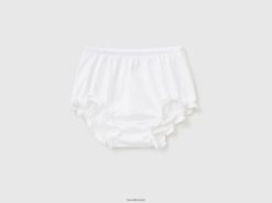 hvit Benetton barn shorts i 100 % økologisk bomull 20TRB3315