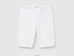 hvit Benetton barn shorts i stretchbomull 20TRB5476