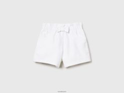 hvit Benetton barn shorts med elastisk midje 20TRB5722