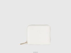 hvit Benetton kvinner liten lommebok med glidelås 20TRB841