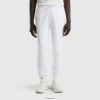 hvit Benetton menn joggebukse i 100% bomull 20TRB4641