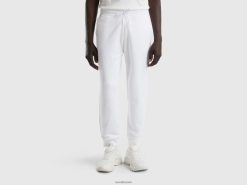 hvit Benetton menn joggebukse i 100% bomull 20TRB4641