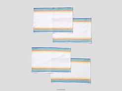 hvit Benettonfire dekkebrikker med flerfargede striper 20TRB3384