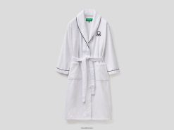 hvit Benettonfrotté badekåpe 20TRB3356