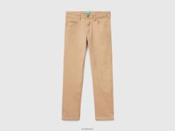 kamel Benetton barn femlommers slim fit bukser 20TRB4961