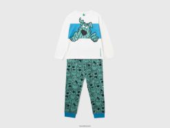 kremhvit Benetton barn varm scooby-doo pyjamas 20TRB2060
